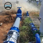 đường ống lớn dẫn nước cấp đang thi công